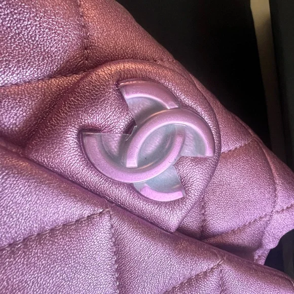 🔥Unique Rare🔥💗💗Chanel Metallic Pink Flap Bag - Picture 11 of 16